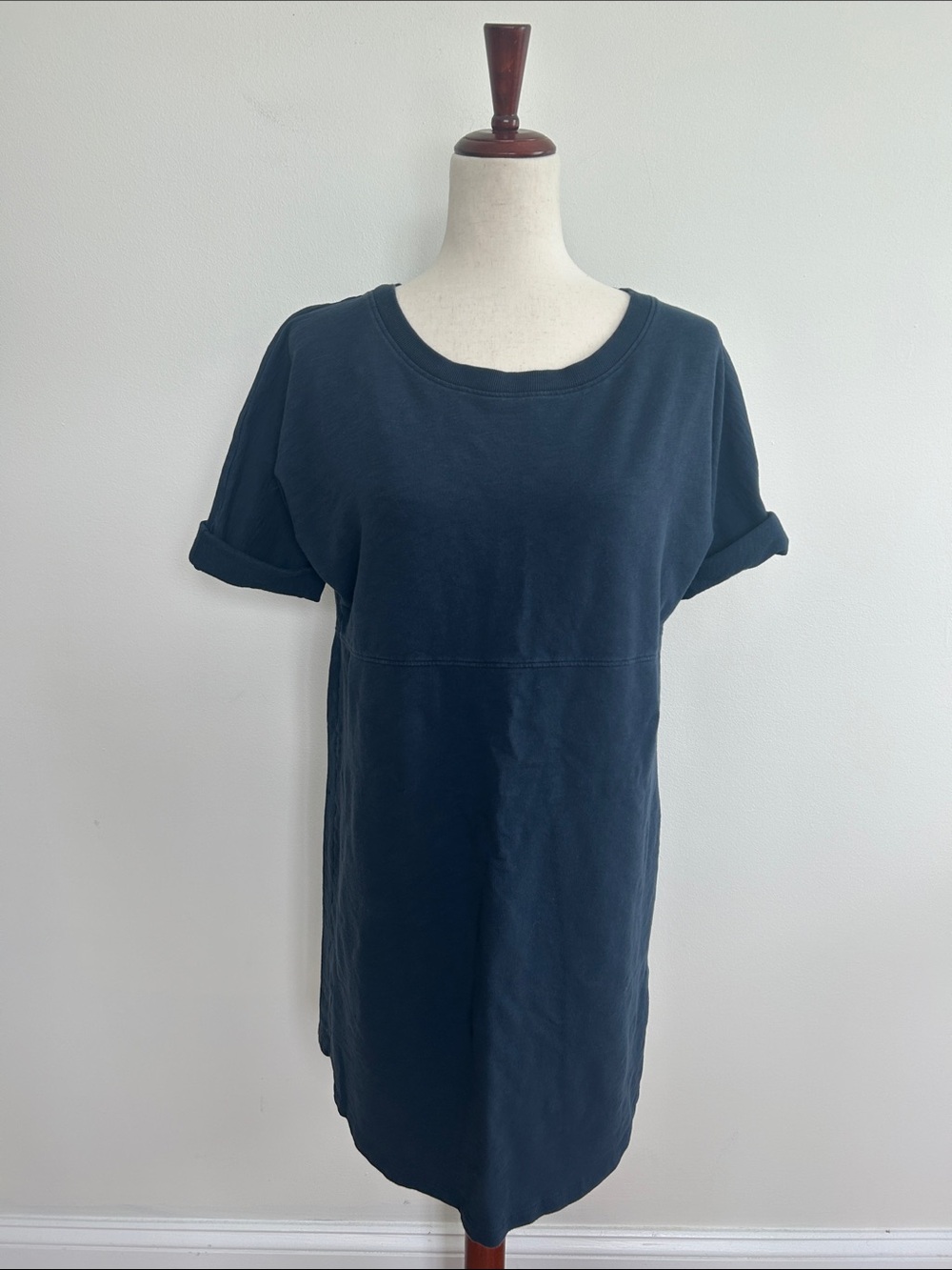 Lilla P Navy Short Sleeve Roll Sleeve T-Shirt Dress Size Small